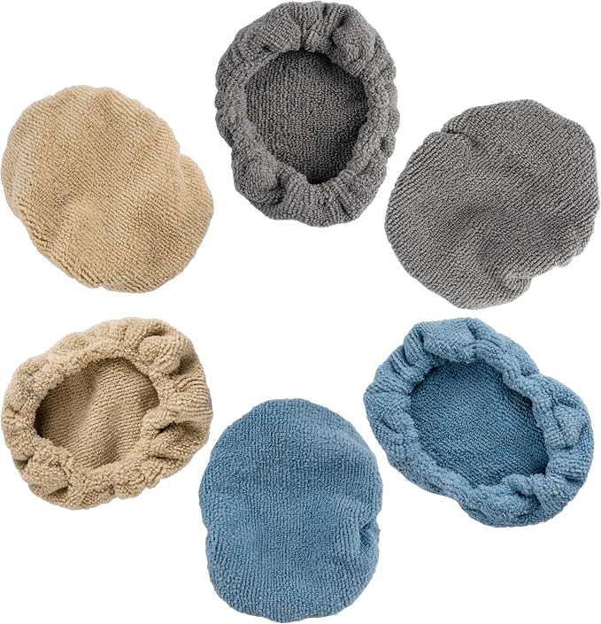 Premium Lint Free Microfiber Cleaning Covers for Windshield Cleaning Tool, Fits 4x6 inch Plate (Blue/Gray/Teal, 6 Pack)