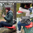 Vesture Lava Buns MicroCore Heated Seat Cushion - Cordless Portable Warmer for Office, Car, Home & Outdoor Events - Fast Even Heat - Soft Red Fabric - No Cords No Batteries - Winter Comfort Pad