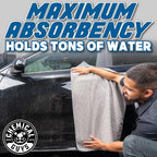 Waffle Weave Gray Matter Microfiber Drying Towel - 25" x 36",Premium Blend Microfiber Towel with Soft-Banded Edging for Scratch-Free Car Drying,Ultra Absorbent,(Pack of 12)