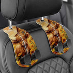 Purse Holder for Car, 2 Pack Heavy Duty Purse Hanger for Car, PU Leather Car Seat Hooks for Purses and Bags, Cute Cow Headrest Organizer for Handbags & Backpacks