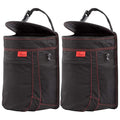 Spill-Proof Car Trash Can (2 Pack) - Easy to Clean Hanging Garbage Bin - Leak-Proof, Removable Liner, Waterproof - Keeps Truck, SUV, Car, Minivan Clean & Odor Free (Black, Red Stitching)