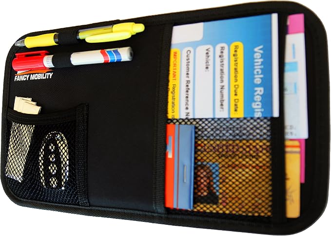 Car Sun Visor Organizer - Auto Accessories Document Holder - Car, Truck, SUV Registration & Insurance Storage Pouch - Road Trip Essentials Gift for Any Driver + 5Year Warranty (10 Pack)