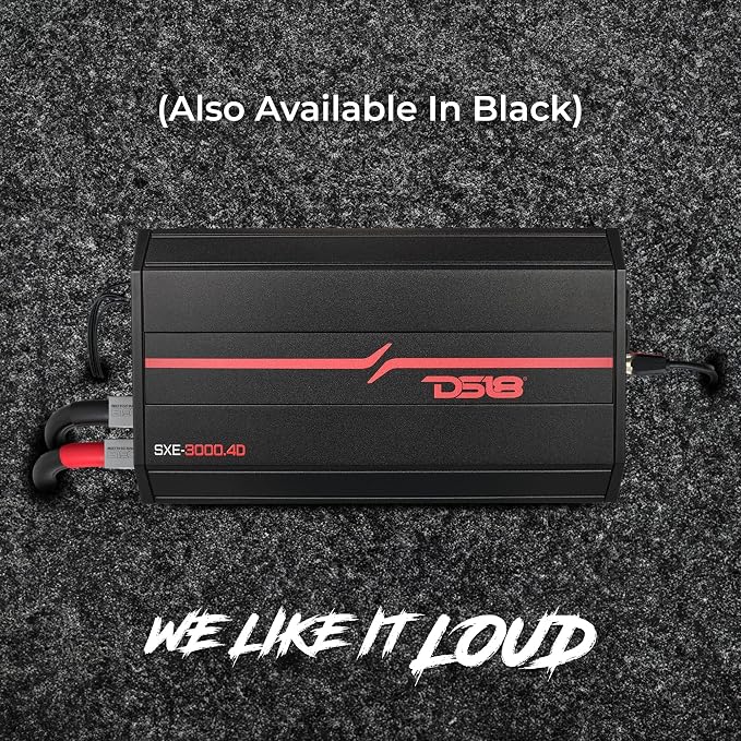 SXE-3000.4D/RD Car Amplifier Stereo Full-Range Class D 4-Channel 200x4 RMS @4 OHM 3000 Watts - Powerful and Compact Amp for Speakers in Car Audio System