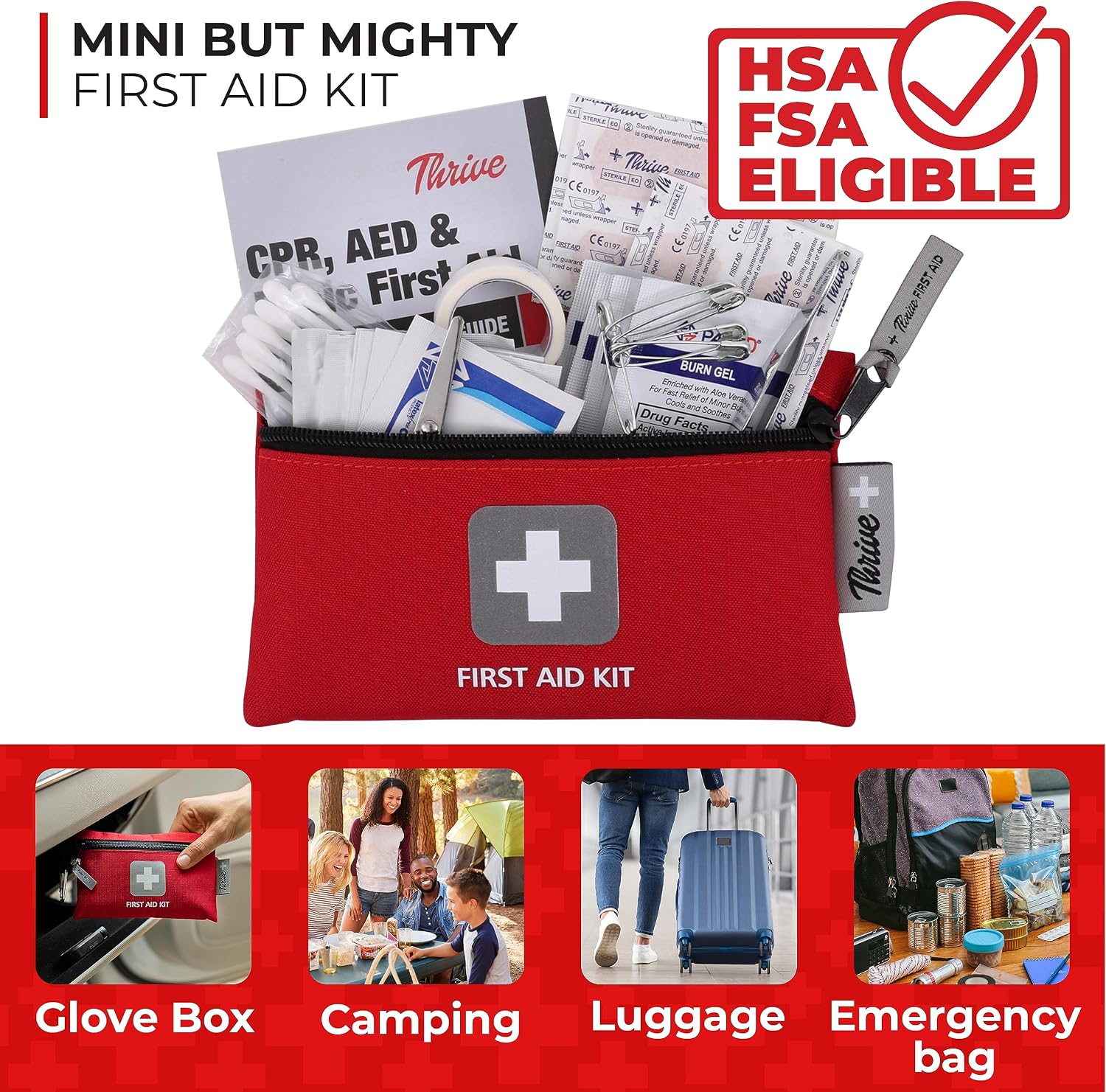 Compact First Aid Kit — Waterproof Rip-Stop Travel Case