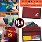 Faraday Bag, Anti-Tracking GPS RFID Car Key Signal Blocker Wallet Shielding Pouch Protective Case for Cell Phone Car Key FOB, Data Privacy, Electronic Device Security (RED - NYLON)