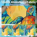 2 Pack Car Seat Towel Covers, Sweat-Proof Microfiber Seat Protectors for Gym, Running, Beach & Workout, Breathable Quick-Dry, Machine Washable, Multicolor Sea Turtle Print, Universal Fit