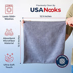 Microfiber Cleaning Cloth Grey - 50 Pcs (12.5"x12.5") - High Performance - 1200 Washes, Ultra Absorbent Microfiber Towel Weave Grime & Liquid for Streak-Free Mirror Shine - Car Washing Cloth