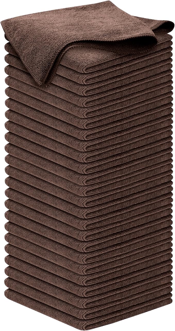 Premium 300GSM Microfiber Cleaning Cloth - 12.5"x12.5" High Performance - 1200 Washes, Ultra Absorbent Microfiber Towels for Cars Undercarriage, Rims & Engine Bay Cleaning - Microfiber Cloth