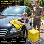 12-Pack Microfiber Cleaning Cloth, Car Drying Towels Car Detailing– XL Microfiber Towels for Cars, Trucks (15.7" x 15.7"), Ultra-Absorbent, Streak-Free, Scratch-Free, No Water Spots