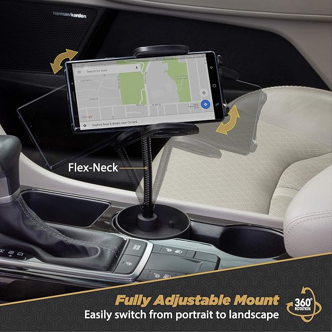 SUHCUPM-XCES0 Select Cup Holder Phone Mount Cradle for Car or Truck - Universal Hands-Free Gooseneck Mount for Car Cup Holder - Vehicle Cell Phone Cradle for iPhone or Android Smartphones