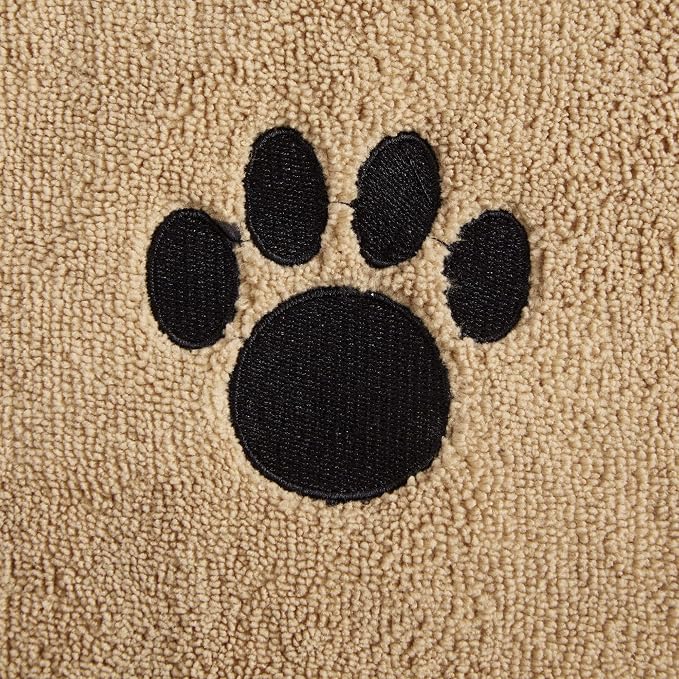 Pet Grooming Towel Collection Absorbent Microfiber X-Large, 41x23.5, Embroidered Taupe (Pack of 12)