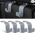 Car Seat Headrest Hook 4 Pack Hanger Universal Vehicle Car Storage Organizer for Handbag Purse Coat S Type Checkered Grey