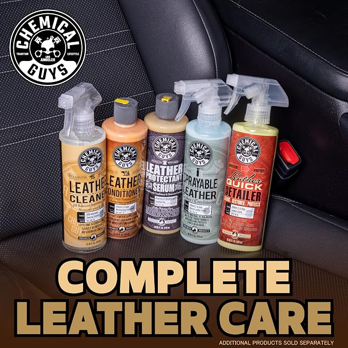 Colorless and Odorless Leather Cleaner - Safe for Natural, Synthetic, Faux, and Pleather, Car Interior Cleaner, Safe for Furniture, Boots, Apparel, & More - 16 oz