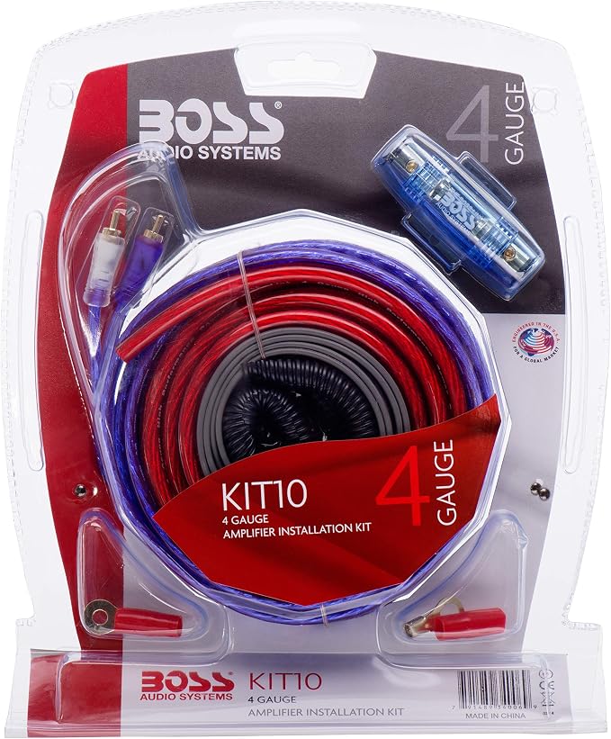 KIT10 4 Gauge Amplifier Installation Wiring Kit - A Car Helps You Make Connections and Brings Power to Your Radio, Subwoofers Speakers