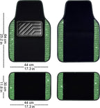 Shining Rhinestones Carpet, Bling Crystal Diamond Sparkly Glitter Car Floor Mats with Anti-Slip PVC Heel Pad Automotive Universal for SUV,Sedan,Car,Van,4pcs for Girl Women Green Diamond