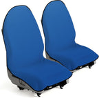 Car Seat Towel Cover for Post Gym Workout, Running, Swimming, and Hiking, 2 Pack Universal Fit Anti-Slip Waterproof Sweating Bucket Seat Protector for Cars, SUVs and Trucks, Blue