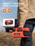 TC4 Portable Air Compressor Tire Inflator, 470W 18V Cordless Air Pump for Truck Tires with 4000mAh Battery, 150PSI Heavy Duty Air Compressor with Digital Display for Car, RVs, SUV Red