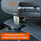 Car Seat Back Hook Metal with Suede Universal Vehicle Headrest Hangers Interior Storage Organizer for Purse Handbag Coat Grocery Bags 2 Pack Black