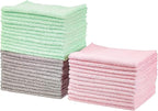 Microfiber Cleaning Cloths, Ultra Absorbent, Scratch Free, Non-Abrasive, Reusable and Washable, All-Purpose, Car Detailing, 16" x 12", Green/Gray/Pink (Pack of 288)