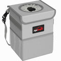 Waterproof Car Trash Can with Lid and Pockets, 2.5 Gal, Gray | Leakproof, Collapsible Multipurpose Car Bin with 3 Side Storage Pockets, Adjustable Straps