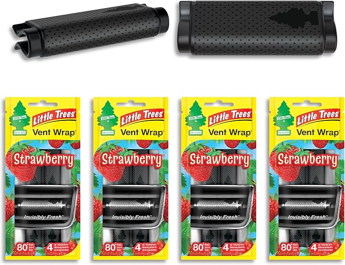 Car Air Freshener | Vent Wrap Provides Long Lasting Scent, Invisibly Fresh | 16 Air Fresheners | Strawberry