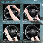 Mint Diamond Black Leather Steering Wheel Cover, Bling Blue Crystal Rhinestones Universal Fit 14"1/2-15" Crystal Glitter for Women Sparkle Girl Fit Suvs,Vans,Sedans,Cars,Trucks, Mint Diamond
