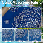 2 Pack Car Seat Towel Covers, Sweat-Proof Microfiber Seat Protectors for Gym, Running, Beach & Workout, Breathable Quick-Dry, Machine Washable, Blue Mandala Print, Universal Fit