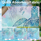 2 Pack Car Seat Towel Covers, Sweat-Proof Microfiber Seat Protectors for Gym, Running, Beach & Workout, Breathable Quick-Dry, Machine Washable, Coral Sea Turtle Print, Universal Fit
