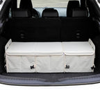 AOKJOY Car Trunk Organizer with Lid Storage Collapsible Multi Compartment Adjustable Straps for SUV, Truck, Sedan(Beige) XL