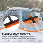 30.7" Snow Brush and Ice Scrapers for Car Windshield Detachable Snow Scrapers with Foam Grip 360° rotatable for Cars, Trucks, SUVs 1Pcs Orange