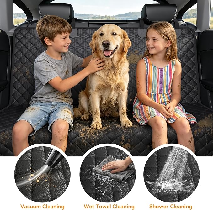 Back Seat Cover for SUV - Waterproof Non-Slip Dog Seat Cover for Toyota Tacoma/Jeep Grand Cherokee/Ford Explorer/Ranger/Chevrolet Colorado, Durable Scratch-Proof Bench Seat Cover for Dog