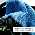 Chamois Cloth Microfiber Cleaning Cloth 6 Pack, Borderless Microfiber Towels Cleaning, Car Microfiber Towel, Drying Towels for Сars, Car Wash Towels (16" x 16", Blue) (6 Pack – 16x16)
