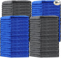 50 Pcs Microfiber Towels:16"x16" Microfiber Drying Towels Bulk Micro Fiber Car Cleaning Cloth for Cars Drying Washing Polishing Office Windows Cleaning Household Supplies (Blue,Gray)