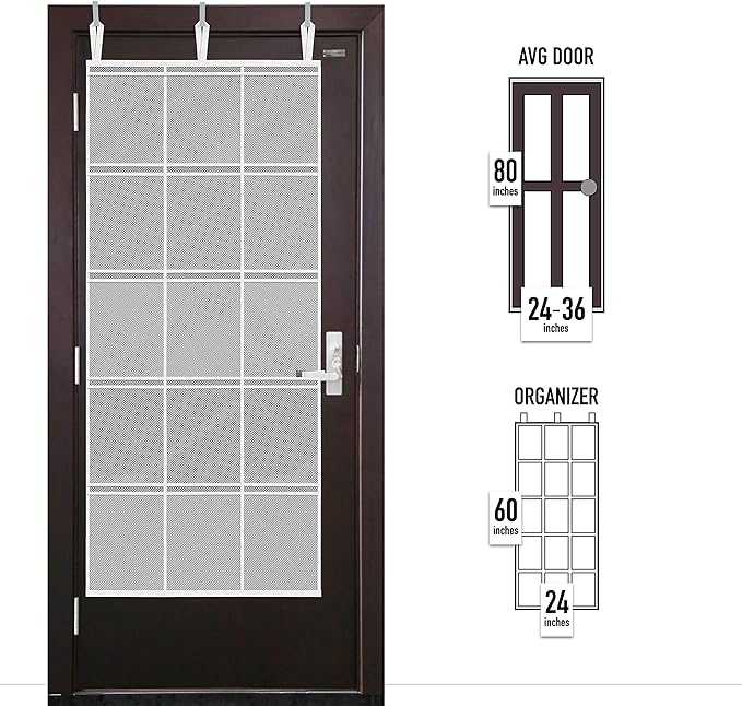 Large Mesh Over-the-Door Organizer, 15-Pocket Hanging Storage for Cruise & Home (24"x60"),Travel Essential for 2026-2027, Shoe & Bathroom Organizer for Closet, Cabin, or Behind-Door Storage