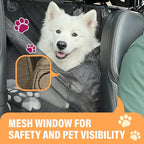 Dog Car Seat Cover Car Seat Protector- Dog Seat Cover for Back Seat of SUVs, Trucks, Cars - Waterproof & Convertible Vehicle Hammock for Car Backseat - Mesh Window- Blue, XL