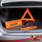Warning Triangles, Safety Triangles DOT Approved, Plastic, 3 Pack, Reflective Triangles with Heavy Base, FMVSS 571.125 &Carrying Case Included