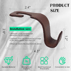Car Seat Headrest Hook Universal Vehicle Storage Hanger Leather with Metal Car Seat Back Organizer for Handbag Purse Coat Brown 2 Pack