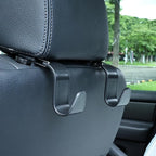 4-Pack 360° Rotating Car Headrest Hooks Vehicle Storage Organizer for Purses Handbags Groceries Backpack Coats – Holds 55lbs Universal Fit with Clip Black