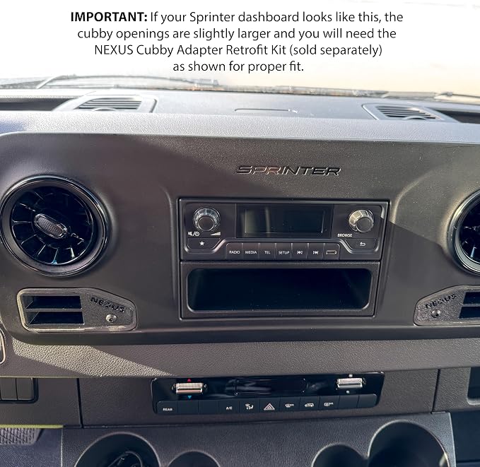 NEXUS Cubby Adapter for VS30 Mercedes-Benz Sprinter Van (Smartphone Driver's Side)