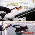 27” Snow Brush and Ice Scraper for Car Windshield – Heavy Duty Snow Remover for Cars, SUVs & Trucks | Soft Non-Scratch Bristles | Detachable ABS Ice Scraper | Winter Windshield Cleaning Tool