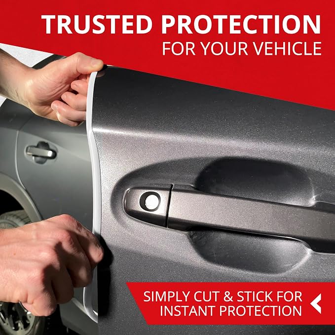 Car Door Edge Protector – Universal DIY Edge Trim to Prevent Scratches & Dings – Flexible Adhesive Molding Trim for Cars, Trucks & SUVs (10 Ft - White)