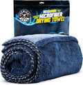 Twisted Loop Microfiber Drying Towel with Hand Pockets | Megalodon Built-in slots give a secure grip, full control while you safely clean your car, 24"x36"