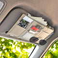 Car Sun Visor Organizer (Beige) | Multi-Pocket Net Zipper Case for Cash, Card, Pen & Sunglass | Visor Organizer Storage Pouch | Interior Accessories with Pocket for Car & Truck | Small