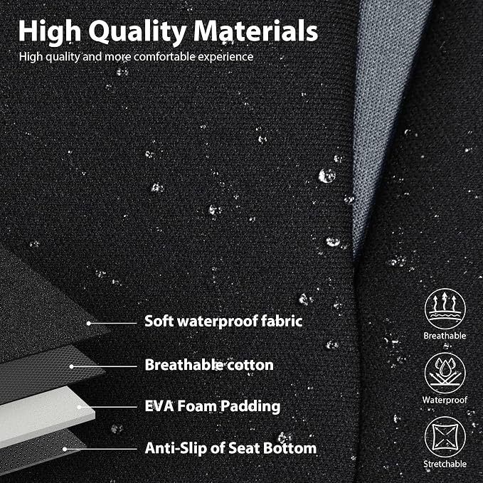 Waterproof High Back Car Seat Covers Front Seats with Armrest Gray | Neoprene Bucket Seat Cover, Airbag and Armrest Compatible, Built-In Seatbelt Universal Fit for Cars,Truck, Van, SUV