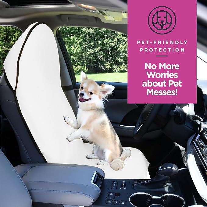 Waterproof Sweating Car Seat Cover for Post Gym Workout, Running, Swimming, Beach and Hiking, Universal Fit Anti-Slip Bucket Seat Protector for Cars, SUVs and Trucks, Machine Washable, White