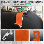 Car Seat Headrest Hook Universal Vehicle Storage Hanger Leather with Metal Car Seat Back Organizer for Handbag Purse Coat Orange 2 Pack