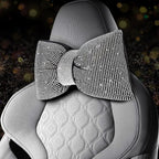 4 PCS Bling Car Pillows,Rhinestones Bowknot Car Headrest Pillow,Car Neck Pillow for Driver Relax Necksupport,Sleeping Travel Support Neck Pillow,Shiny Diamond Interior Accessories for Women,White