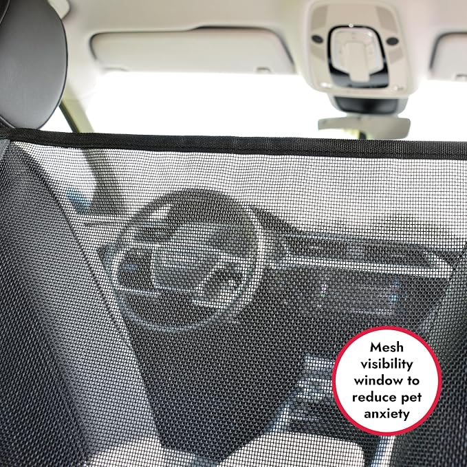 Dog Car Seat Cover & Hammock 2-in-1 for Cars & SUV’s - Seat Protector Against Pet Fur & Dirt - Waterproof & Non-Slip with Mesh Visibility Window