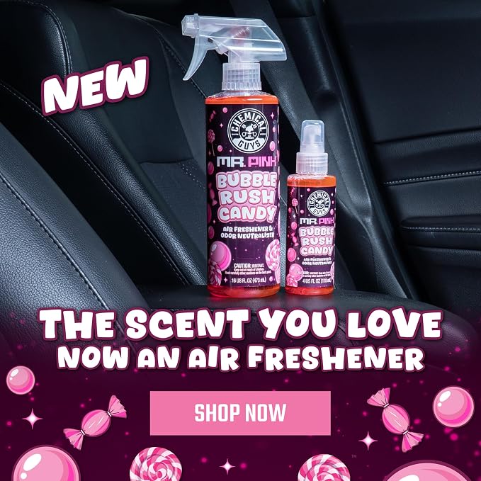 Mr. Pink Iconic Scent Spray Air Freshener and Odor Eliminator for Car, Truck, SUV, Home, Office, and Gym, Sweet Candy Bubblegum Inspired Scent - 4 Fl Oz, Pack of 2
