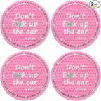 2PCS Bling Crystal Rhinestone Cup Holder Coaster – 2.75 Inch Anti-Slip Auto Insert Cup Coaster – Sparkling Interior Decor Accessories for Cars & Vehicles (Pink & White)